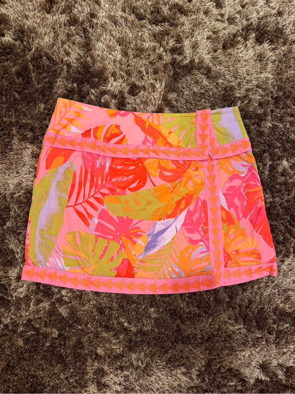 J.Marie Tropical Leaf Mini Skort, size M